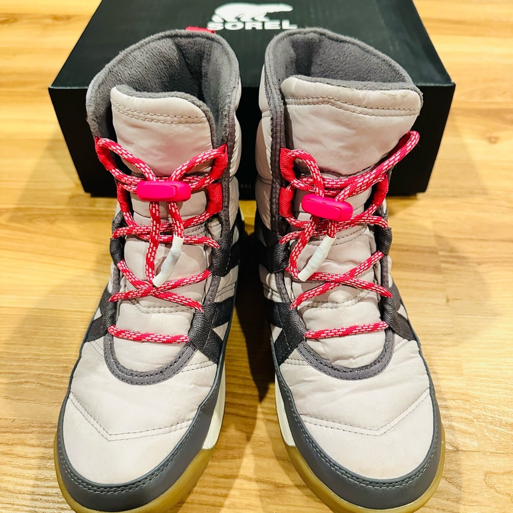 Sorel Pink and Gray Winter Snow Boots - size 3 girl